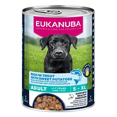EUKANUBA Life Care Adult Rich in Trout 400 g paštetas šunims, turintis upėtakį ir batatus nuotrauka