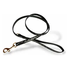 Record GLITTER artificial leather, black - leash for dogs/cats