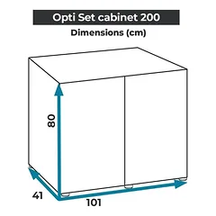 Opti Set 200 spintelė stačiakampė, juoda, 101x41x80 cm — 3 nuotrauka