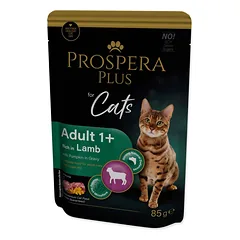 Prospera Plus Cat Pouch Adult 1+, Lamb and Pumpkins šlapias maistas suaugusioms katėms su ėriena ir moliūgu padaže, 85 g — 4 nuotrauka