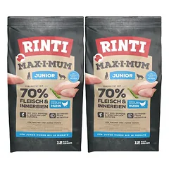 RINTI MAX-I-MUM Junior Chicken su vištiena šuniukams 2 x 12 kg