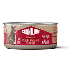 CARNILOVE Cat Can Paté Chicken and Lamb 6x100 g su vištiena ir aviena, paštetas katėms