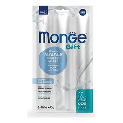 Monge Gift Dog STICKS Puppy & Junior Pork With Milk skanėstas kalytei ir jaunikliui su kiauliena ir pienu, 45 g