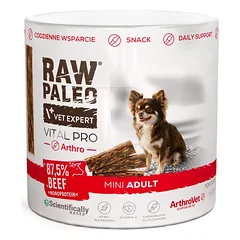 RAW PALEO Vital Pro Arthro Beef Mini 100g monoproteininis funkcionalus skanėstas sąnariams šunims