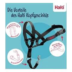 Halti galvos kamanos šunims, juodos, Dydis 3: dobermanas, labradoras, seteris — 2 nuotrauka