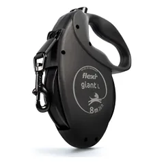 Flexi Black Design Giant juostinis, juodas pavadėlis šunims, L, 8 m — 5 nuotrauka