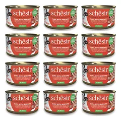 SCHESIR tunas su krevetėmis želatinoje katėms, 12 x 85 g
