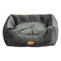 Blovi Bed Velur Love Lux Dark Grey - veliūrinė augintinių lova šunims ir katėms, su tamsiai pilku apvadu