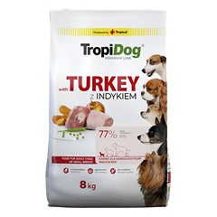TROPIDOG Premium Adult Small Breeds su kalakutiena ir ryžiais 8kg photo