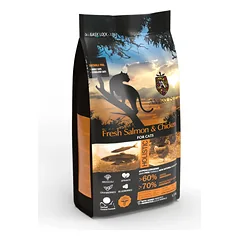 AMBROSIA begrūdis su šviežia lašiša ir vištiena sausas maistas sterilizuotoms katėms, grain-free Sterilized Fresh Salmon & Chicken 5 kg — 2 nuotrauka