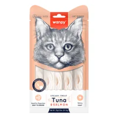 Wanpy Creamy Treats skanėstai katėms su tunu ir lašiša, 70 g