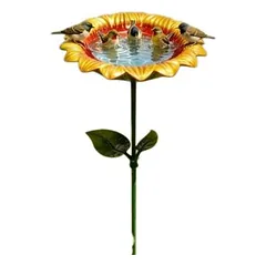 HausPets Metall Sonnenblumen-Vogeltränke Außen