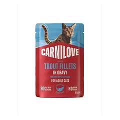 Carnilove Cat Pouch Forelė Echinacea drėgnas maistas suaugusiems katėms su forele ir ežiuole, 85 g