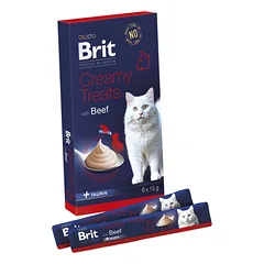 BRIT Premium by Nature Cat Creamy Treats with Beef 6x15 g kreminis skanėstas su jautiena katėms