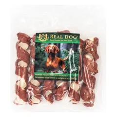Real Dog Skanėstai Žaliaminės odos ritinys su antiena 500g