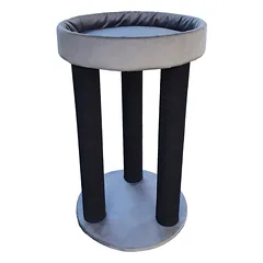 Tvirta, medinė draskyklė su trimis stulpais ir guoliu, 82cm (pasirenkama spalva, virvė)