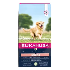 Eukanuba Senior L/XL pašaras senyviems didelių veislių šunims su ėriena ir ryžiais 12kg