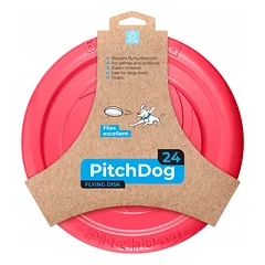 PitchDog žaislas šunims, skraidantis diskas, 24 cm skersmens, rožinis