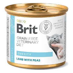 BRIT Vetrinary Diet Obesity Lamb&Pea katėms 200 g