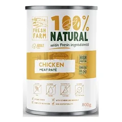 Prefera Fresh Farm Smooth Pate With Chicken visavertis maistas šunims, pašteto pavidalo konservai su vištiena, 800 g