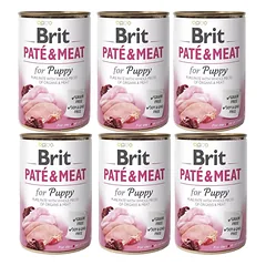 Brit Care konservai šunims Chicken&Turkey Pate&Meat for Puppy 400g. x 6vnt.