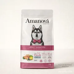 AMANOVA - Amanova begrūdis maistas šunims jautriai odai su lašiša