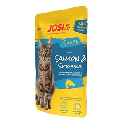 JosiCat Rich in Salmon and spirulina in Sauce, 85 g – konservai katėms su lašiša ir spirulina padaže