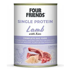 Four Friends Single Protein Lamb With Rice konservai šunims su ėriena ir ryžiais, 400 g