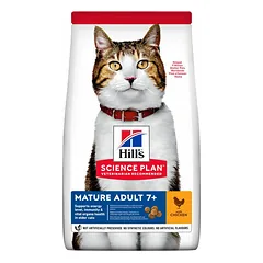 Hills Science Plan Mature Adult 7+ With Chicken sausos maistas vyresnio amžiaus katėms su vištiena, 3 kg