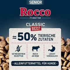 Rocco Senior Classic su jautiena ir ėriena, sausas maistas šunims, < 1,4 kg — 3 nuotrauka