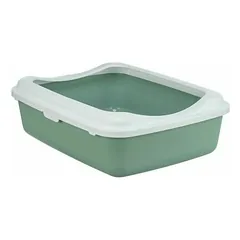 Trixie Classic Cat Litter Tray with Rim, 37 x 15 x 48 cm, Sage/White