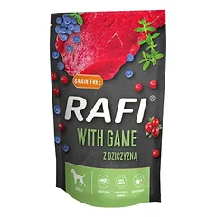 RAFI drėgnas ėdalas šunims su elniena, mėlynėmis ir spanguolėmis 500 g