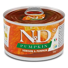 Farmina N&D Dog Venison, Pumpkin Adult Mini konservai šunims su elniena ir moliūgu, 140 g