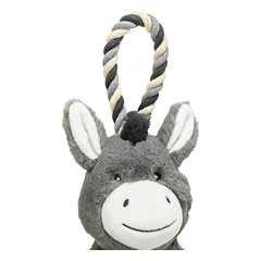 Trixie Plush Toy Donkey pliušinis žaislas šunims su virve ir garsu, perdirbtas, 66 cm — 4 nuotrauka