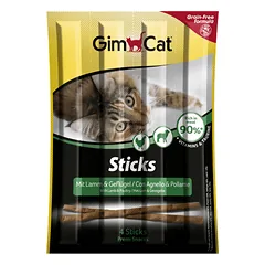 GIMCAT Sticks skanėstai katėms su ėriena ir paukštiena, 4 vnt