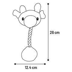 Flamingo Puppy Zoda Ram - pliušinis žaislas šuniukams, avies galva su virve ir cypliuku, 26cm — 2 nuotrauka