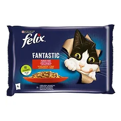 FELIX Kaimo skoniai drebučiuose su triušiena ir ėriena 4x85g