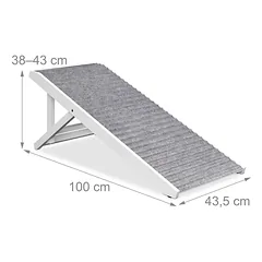 Laipteliai šunims Relaxdays, 2 aukščio lygiai, Pilka/balta, 43,5 × 100 cm — 4 nuotrauka