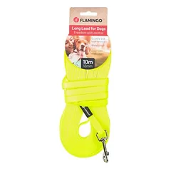 Flamingo treniruočių ir ilgas pavadėlis šunims Caspar, fluo geltonas, Ilgis: 10 m — 4 nuotrauka