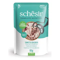 SCHESIR Tunas su dorada drebučiuose katėms 12x85 g