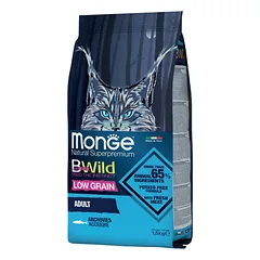 MONGE BWILD sausas pašaras su ančiuviais suaugusioms katėms, 1,5 kg