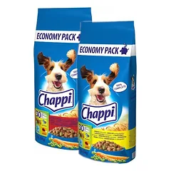 CHAPPI MIX su jautiena, paukštiena ir daržovės, taip pat paukštiena ir daržovės 27 kg (2x13,5 kg)