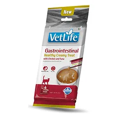 F08989 FARMINA VET LIFE CAT GASTROINTESTINAL – CREAMY TREAT with Chicken&Tuna 4x15g (pak15)