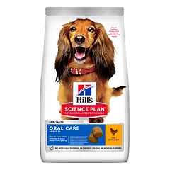 Hill’s Science Plan Canine Adult Oral Care Sausas maistas suaugusiems šunims gerai dantų būklei palaikyti 12kg