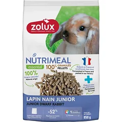ZOLUX NUTRIMEAL 4 Miniatiūrinių triušių granulės Junior 850 g