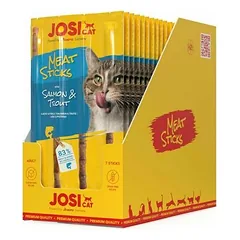 Josera JosiCat mėsos lazdelės su lašiša ir upėtakiu, skanėstai katėms 35 g — 2 nuotrauka