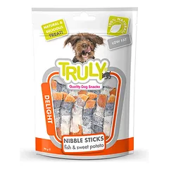 Truly skanėstas šunims, batatai apsukti žuvies oda, 90 g