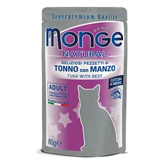 Monge Natural kons. pašaras suaugusioms katėms, tunas ir jautiena 80g — 2 nuotrauka