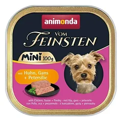 ANIMONDA Vom Feinsten Mini su vištiena, žąsimi ir petražolėmis, 12 x 100 g drėgnas maistas mažų veislių šunims