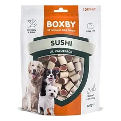 Boxby Original Sushi For Dogs papildomas maistas šunims su vištiena ir žuvimi, 360 g